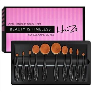 hanza oval makeup brush set